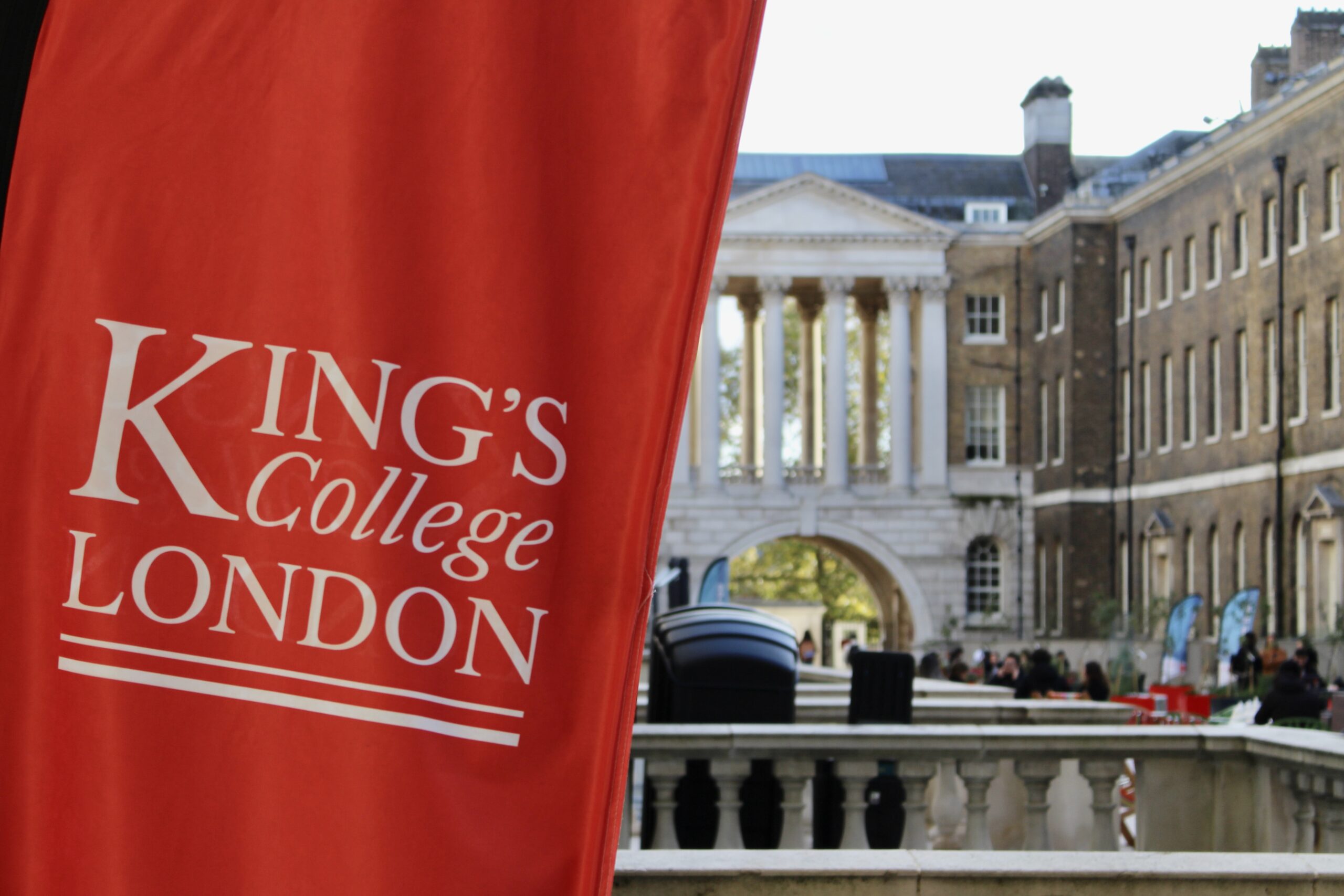 KCL banner outside Strand campus