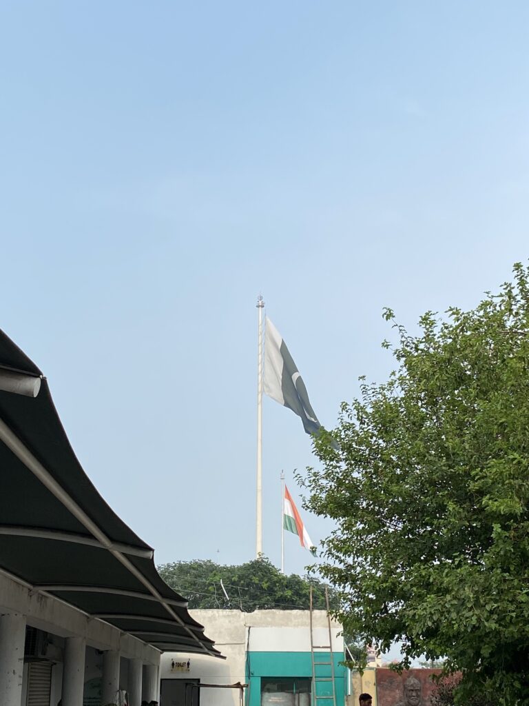 Indian and Pakistan flag at Wagah Border