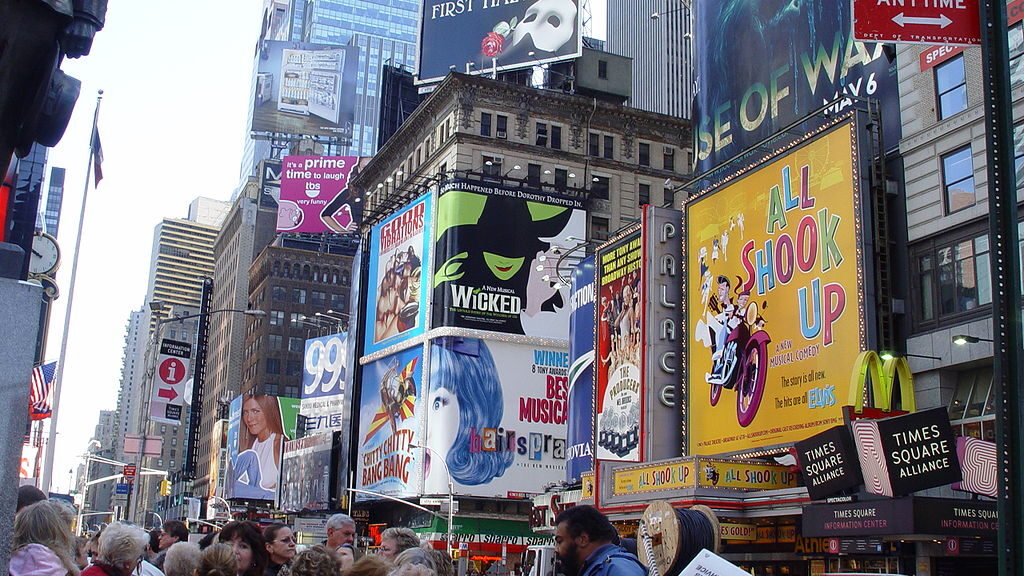 Image courtesy of Martin Dürrschnabel. Available at https://commons.wikimedia.org/wiki/File:Broadway-Plakate.JPG