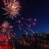 Fireworks over the Brooklyn Bridge