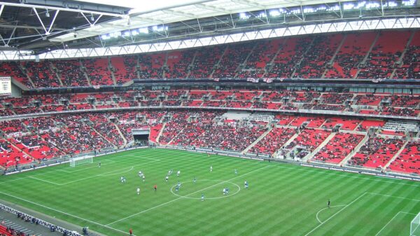 Credit to:https://commons.wikimedia.org/wiki/File:Wembley_Stadium_-_The_first_football_match_-_geograph.org.uk_-_3869535.jpg. Author: Richard Humphrey
