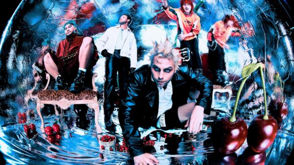 Members of 5 Seconds of Summer posing for promotional images for 'Everyone's A Star'