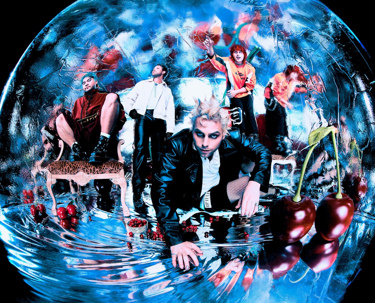 Members of 5 Seconds of Summer posing for promotional images for 'Everyone's A Star'