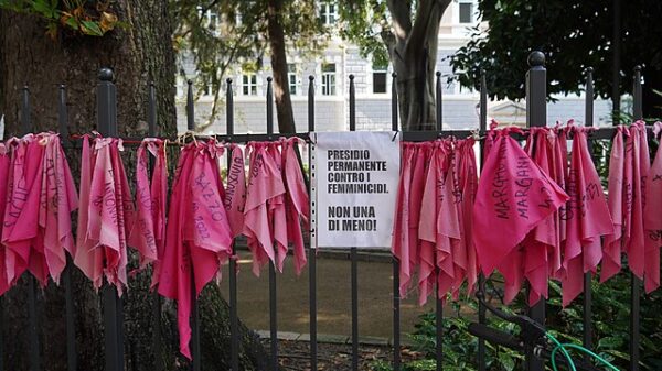 Handkerchiefs with a name is a reminder of a femicide committed, Italy