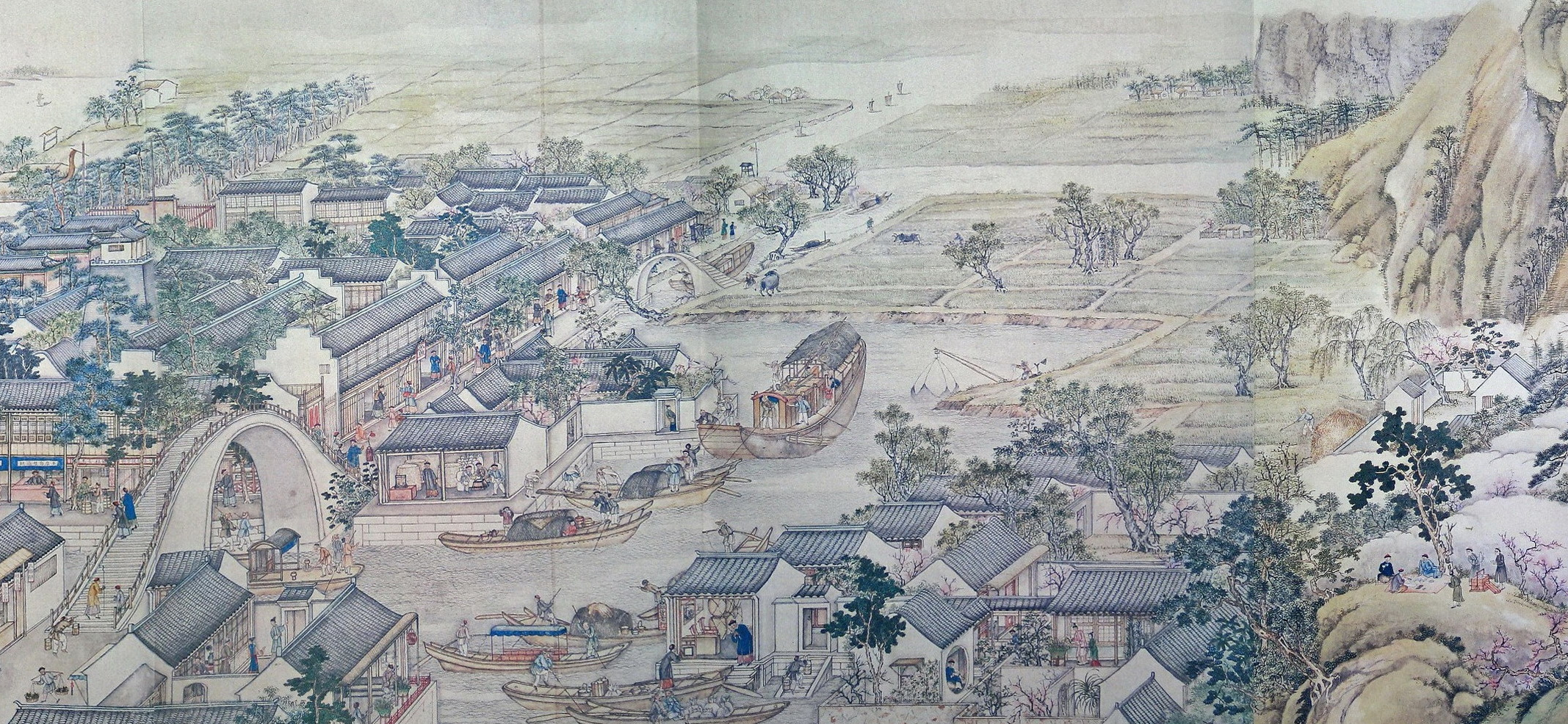 Prosperous Suzhou (detail). Photo: Xu Yang, https://commons.wikimedia.org/wiki/File:Prosperous_Suzhou.jpg, Public domain, via Wikimedia Commons