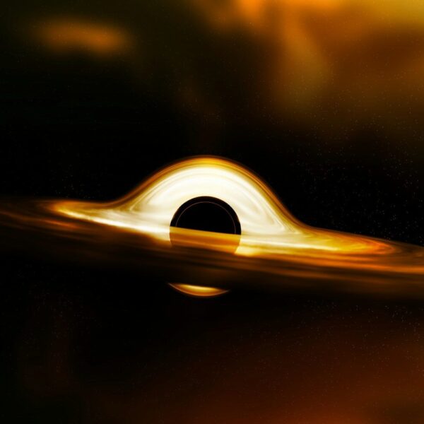 an image of a black hole in the sky